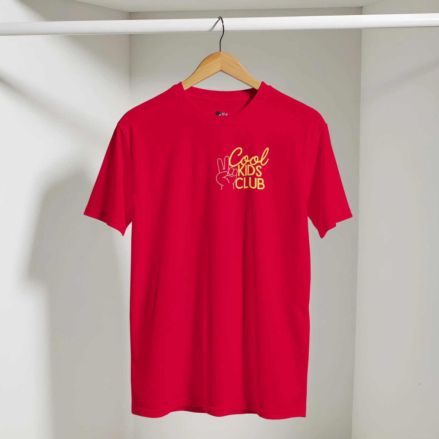 Cool Kids Club t-shirt featuring a playful corner graphic design promoting confidence, individuality, and positive self-expression.