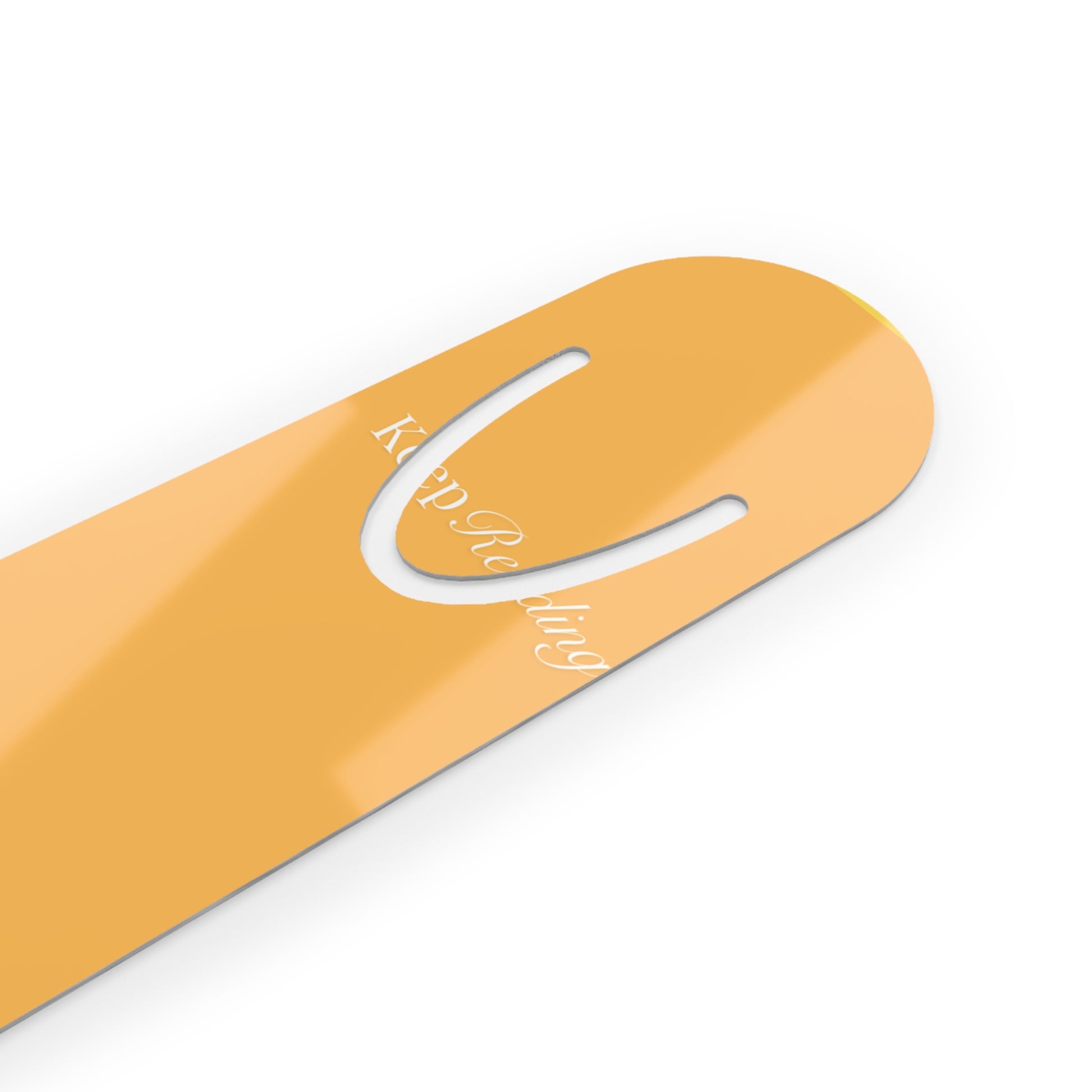 Yellow shoe horn with 'Keep Reading' phrase on a white background