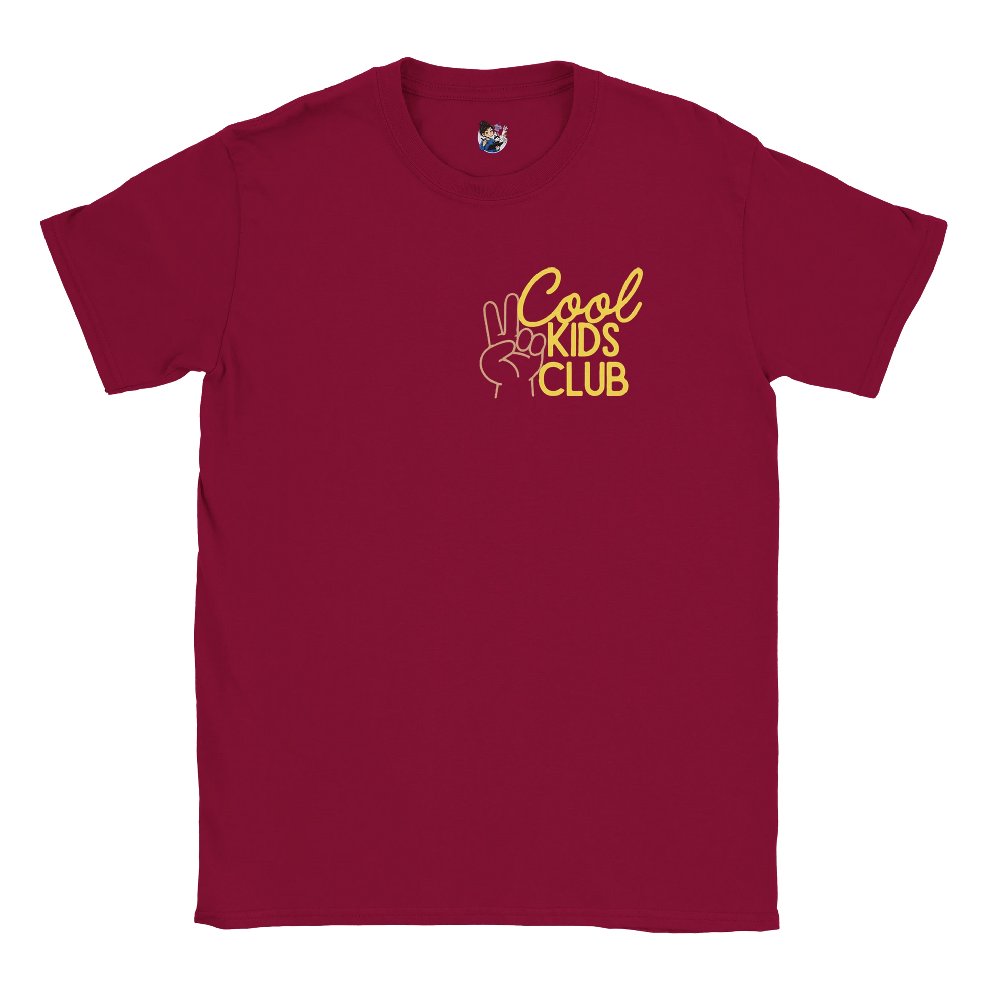 Cool Kids Club t-shirt featuring a playful corner graphic design promoting confidence, individuality, and positive self-expression.
