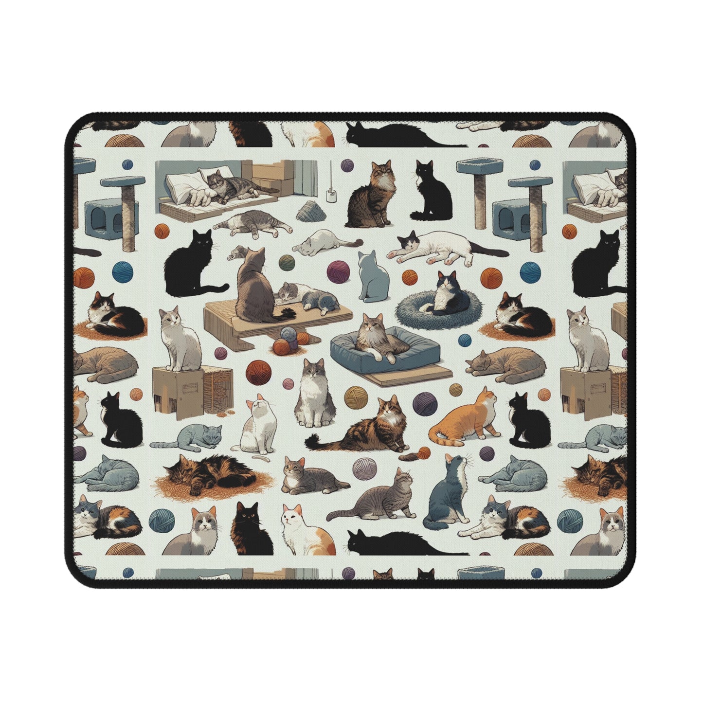 Patterned Cat Non-Slip Mouse Pad
