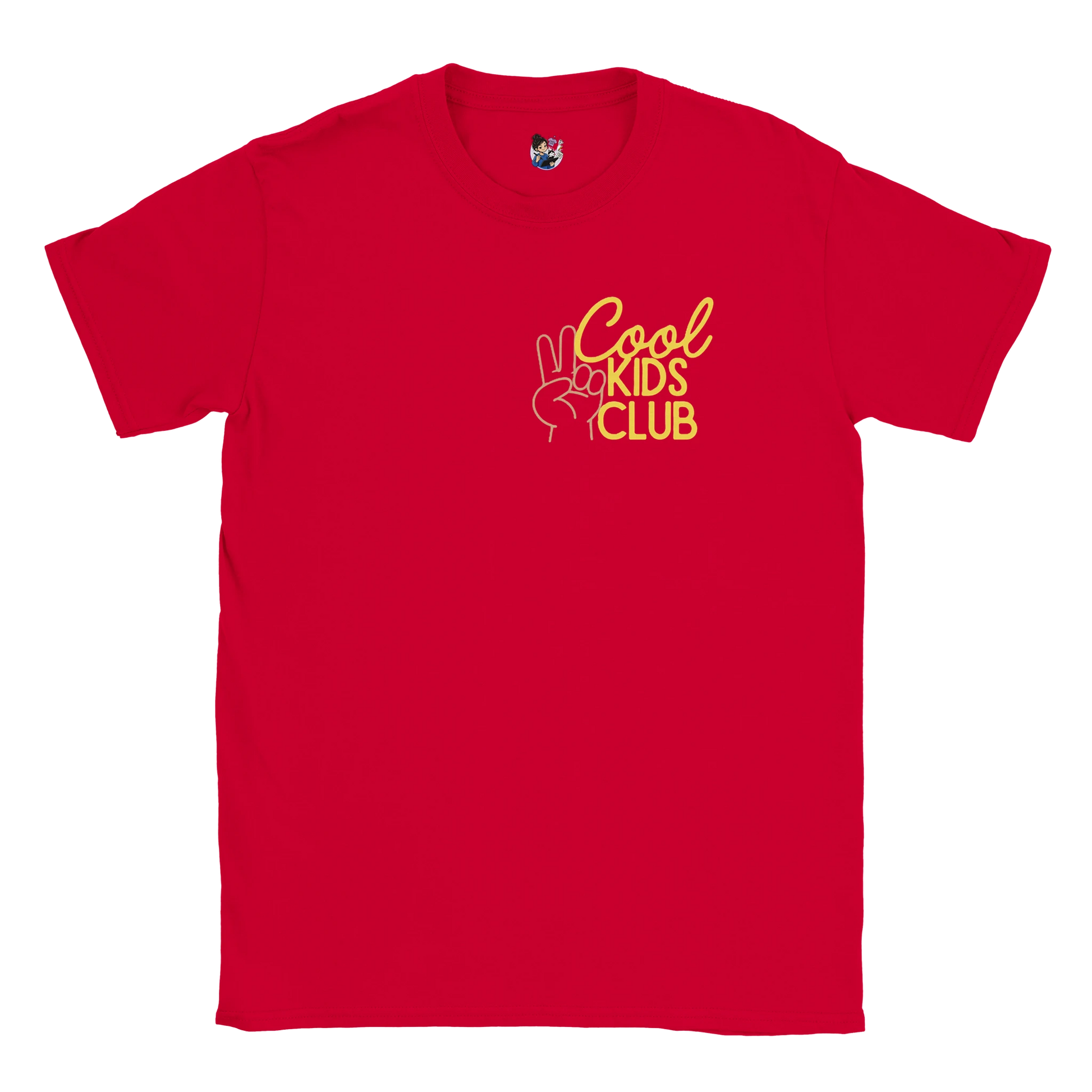 Cool Kids Club t-shirt featuring a playful corner graphic design promoting confidence, individuality, and positive self-expression.