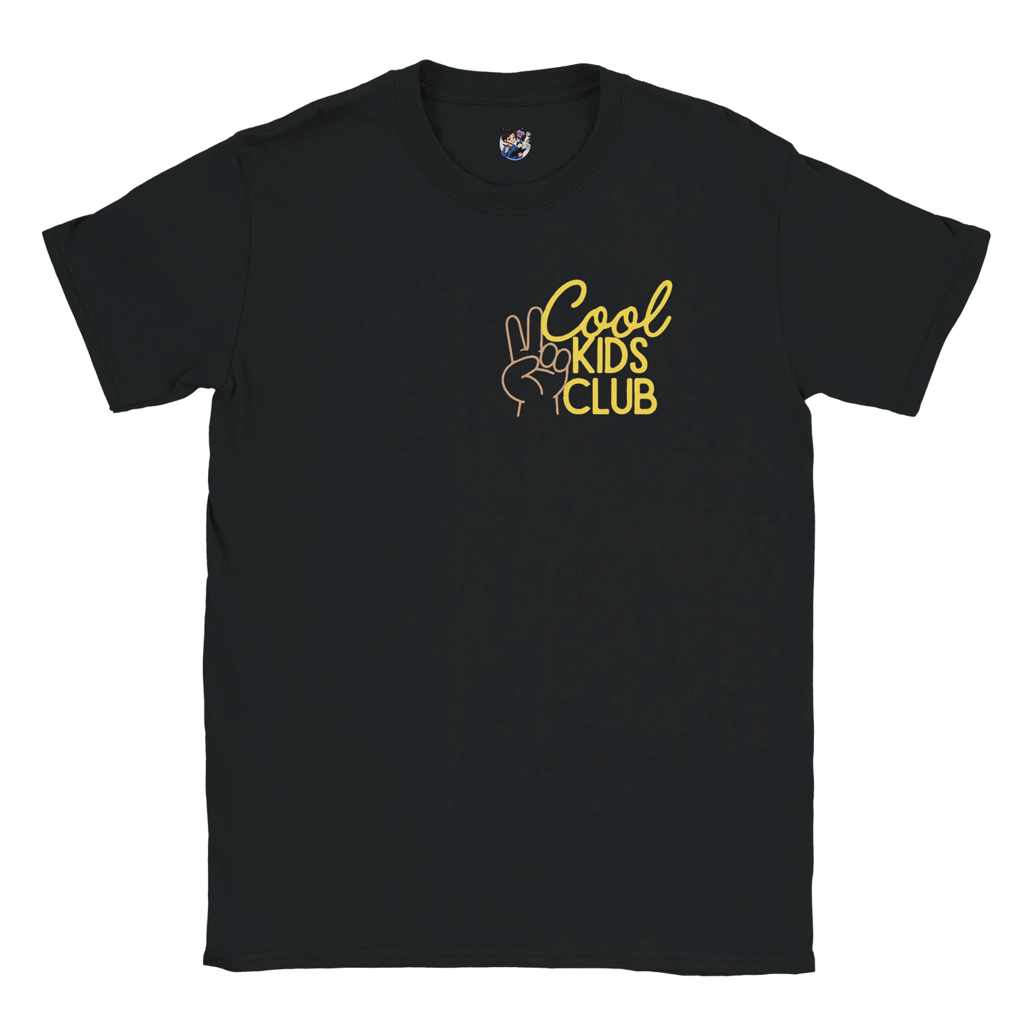 Cool Kids Club t-shirt featuring a playful corner graphic design promoting confidence, individuality, and positive self-expression.