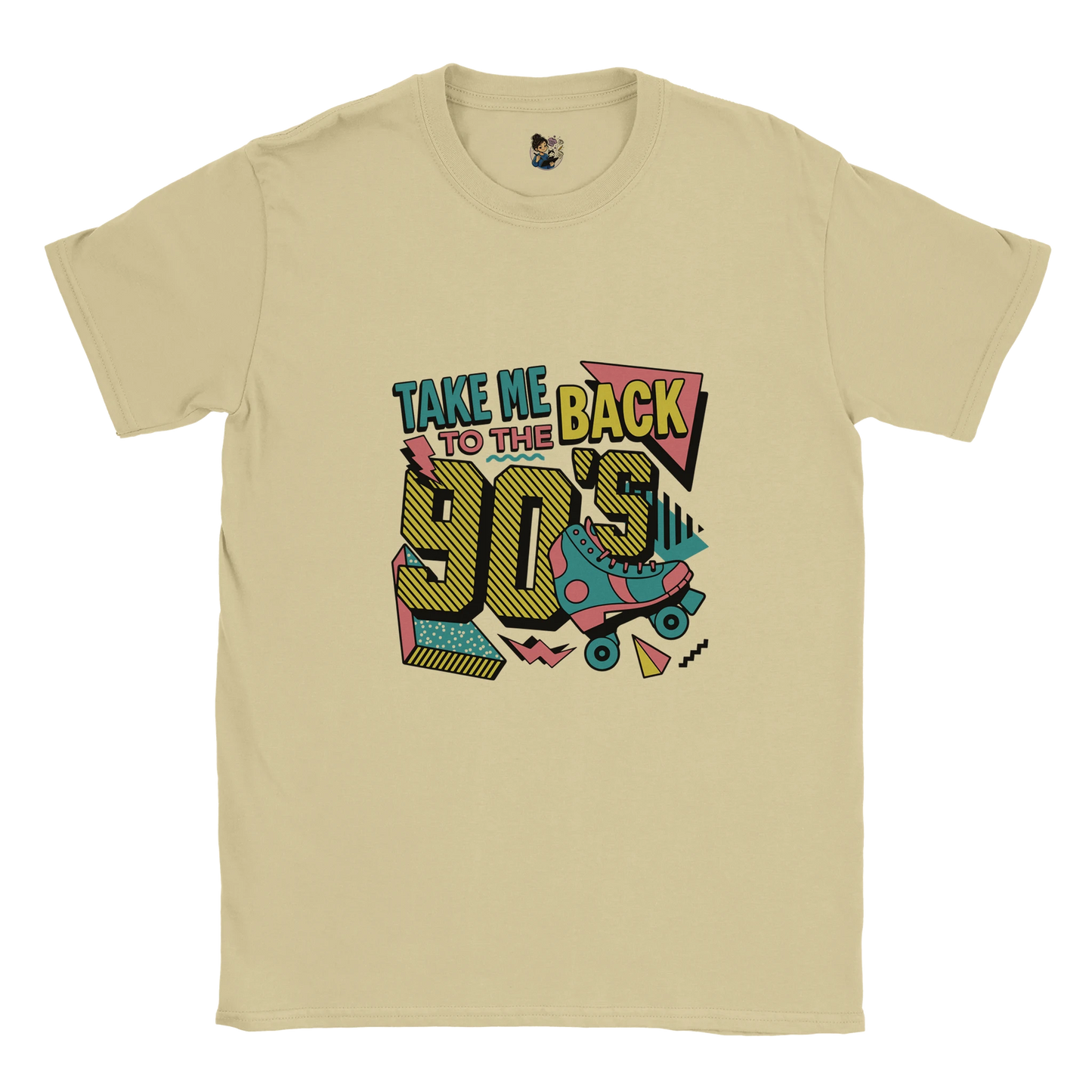 Retro graphic tee featuring a nostalgic 90s-inspired design celebrating skateboarding, music, and vintage culture.