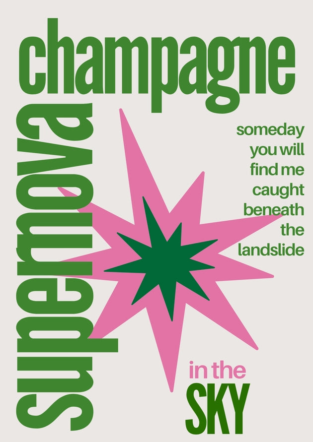 Oasis Inspired Champagne Supernova A4 Print